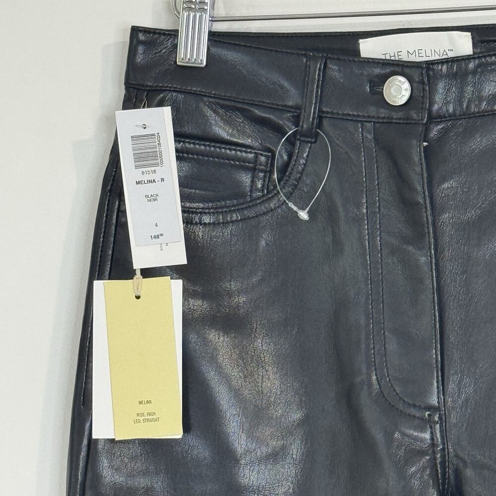 NWT Aritizia Wilfred The Melina Faux Leather Straight Pants Size 4 Black - Picture 6 of 14